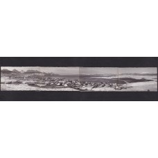 USHUAIA ANTIGUA TARJETA POSTAL PANORAMICA DE 4 VISTAS MUY RARA